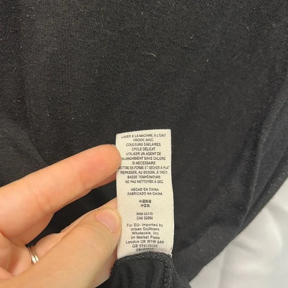 We The Free Black Semi Sheer High Low V-Neck Short Sleeve Tee - Picture 5 of 7